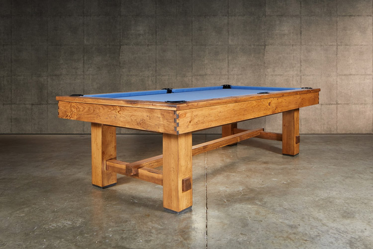 Doc and Holliday slate pool table with blue felt